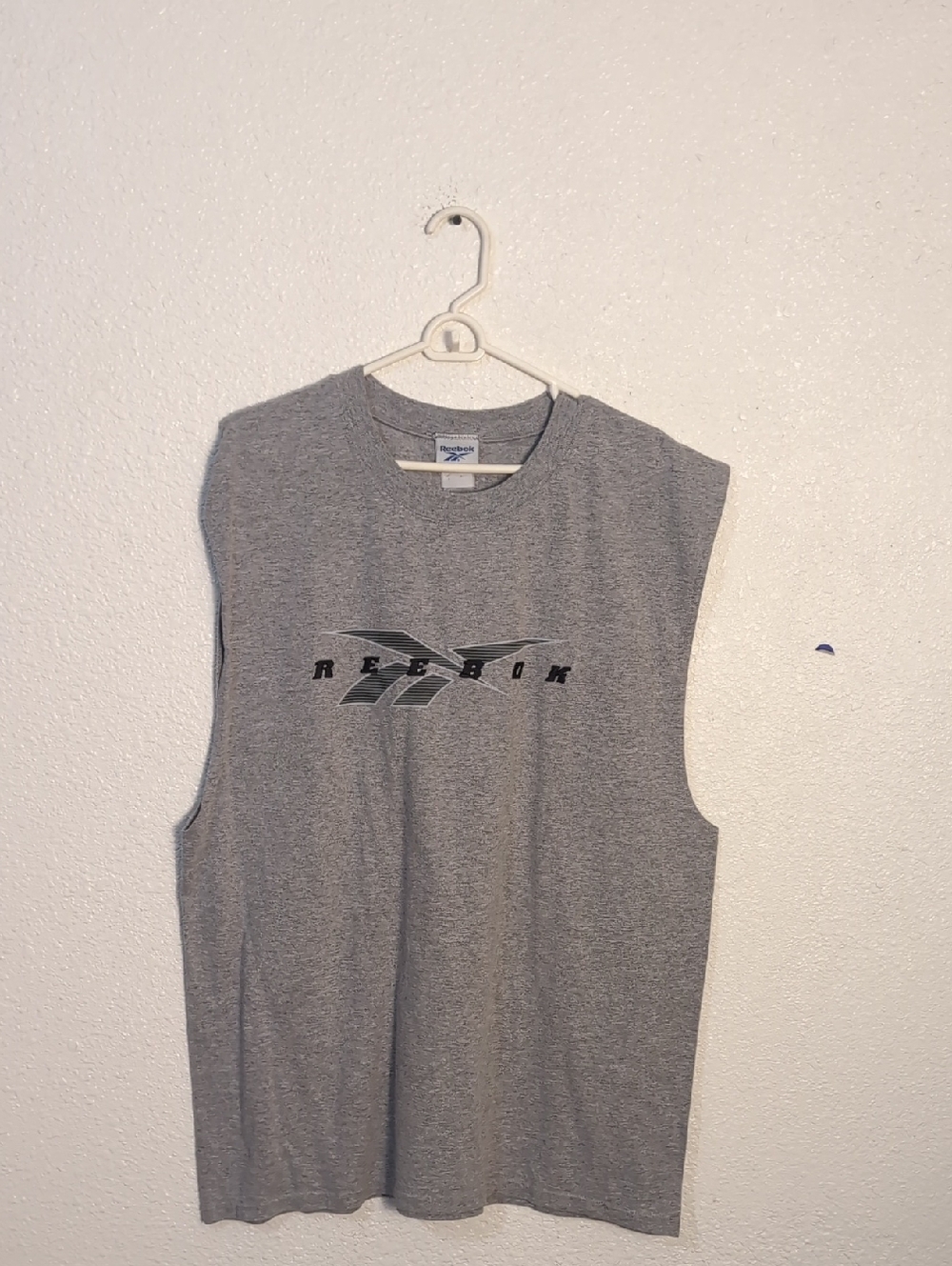 Reebok Gray Sleeveless Training Tank with Logo